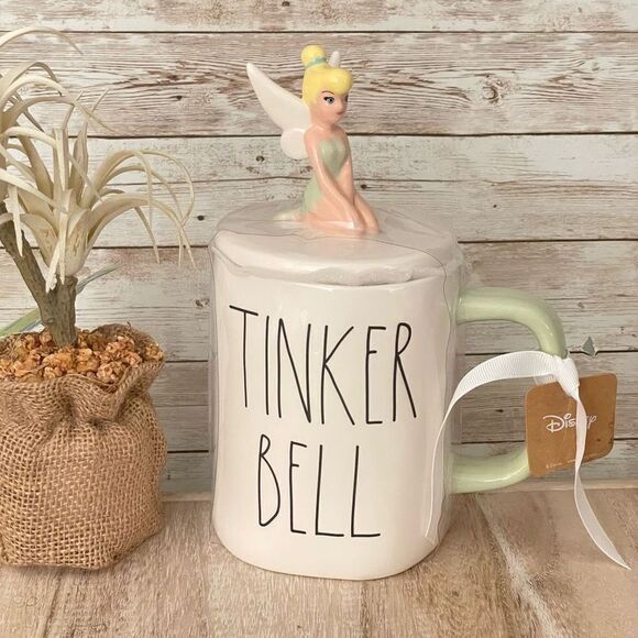 NWT Gorgeous 3D Rae Dunn Disney Mug White Ceramic Tinkerbell Tinker Bell - Picture 1 of 12